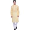 Мужской комплект: Курта и Пижама Manyavar, Смешанная ткань, Желтый - Большой/40 (M302153-324)