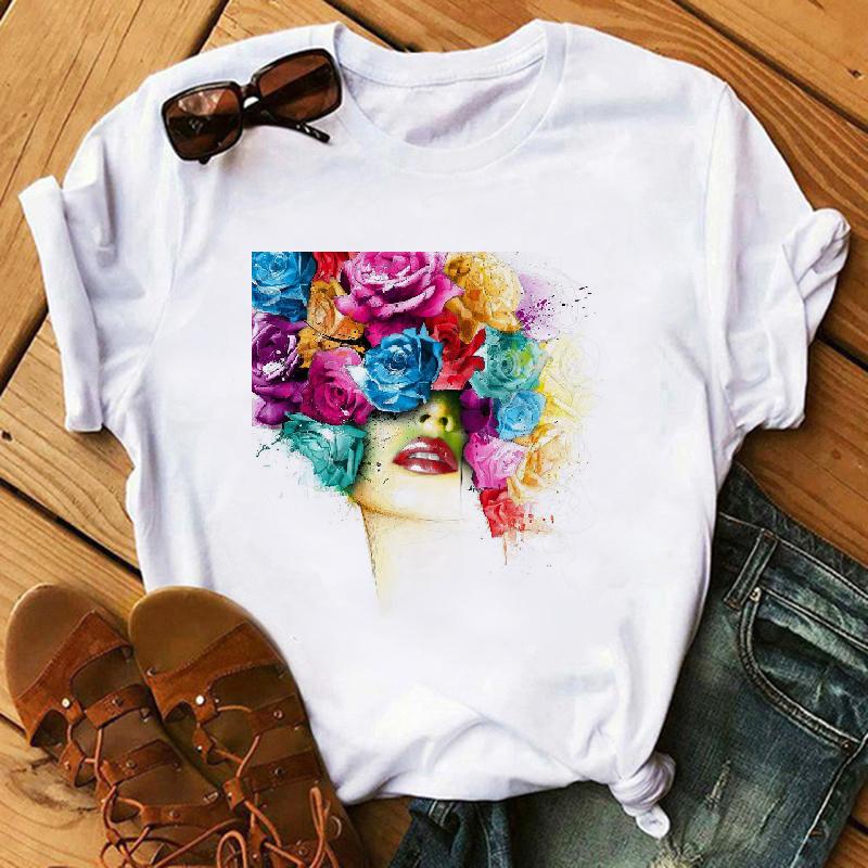 Футболка с принтом в виде акварельного слона и животного Женская футболка с рисунком в стиле Харадзюку Смешная футболка для любителей собак Женская футболка