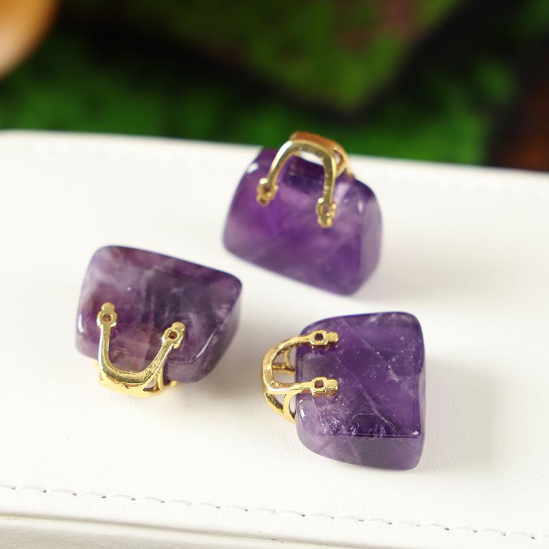 Аметист и Розовый Кварц Кристальная Подвеска Украшение для Сумки