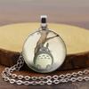Time Gem Милый узор с Тоторо Круглый стеклянный кулон из сплава Ожерелье