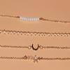 4Pcs/Set Women Bracelet Slim Adjustable Link Chain Dainty Golden Rhinestone Inlaid Star Girls Bracelet