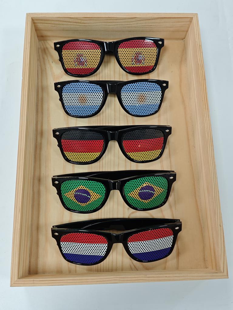 8PCS HD Vision Flag Sunglasses Football Match Fans Sun Glasses Comfortable Anti-slip Legs Sports Party Eyewear