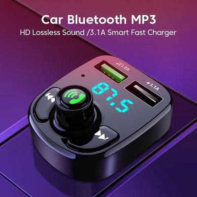 Светодиодный MP3 Автомобильный Bluetooth FM Аудио Приемник Громкая Связь Bluetooth 5.0 Передатчик 2.1A 3.1A QC3.0 PD Type-C Двойной USB Автомобильный Комплект Зарядное Устройство