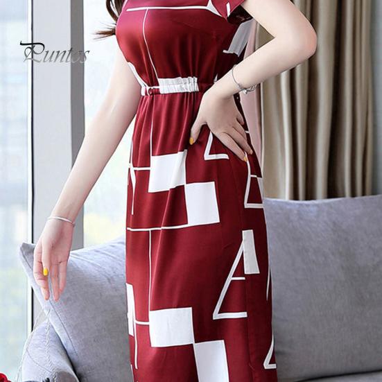 Женское повседневное платье с круглым вырезом и узкой талией с цветным принтом, облегающее платье длиной до колена с короткими рукавами, деловое платье для покупок, свиданий, платье миди