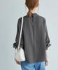 ROPE PICNIC Recycled Polyester Front Tuck Blouse in 2 Matching Charcoal Women's (Available Sizes) - Outfits, (06)