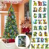 2025 Dinosaur Christmas Countdown Calendar Holiday Advent Calendar with Collectible Hanging Ornaments Dinosaur Letter Acrylic Flat Pendant Set