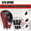 Universal 5/6 Speed Gear Shift Knob Shifter Lever Handle Stick PU Leather Auto Accessories For All Manual