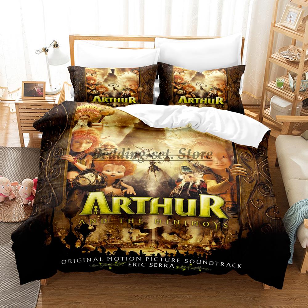 Arthur Et Les Minimoys Комплект постельного белья Односпальный Полуторный Двуспальный Queen King Размер Комплект постельного белья Взрослый Детская Спальня Комплекты Пододеяльников 2023 Простыня