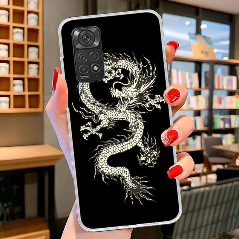 Asian Dragons Animal Tattoo Cover Phone Case For Xiaomi Redmi Note 15 14 13 12 11 10 Pro Plus 14S 12S 11S 11T 11E 10S Soft Funda