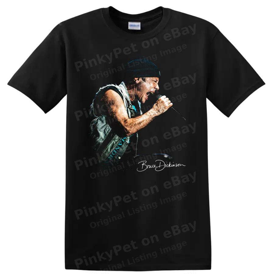 Bruce Dickinson Heavy Metal Vocalist T Shirt Concert Performance Tee