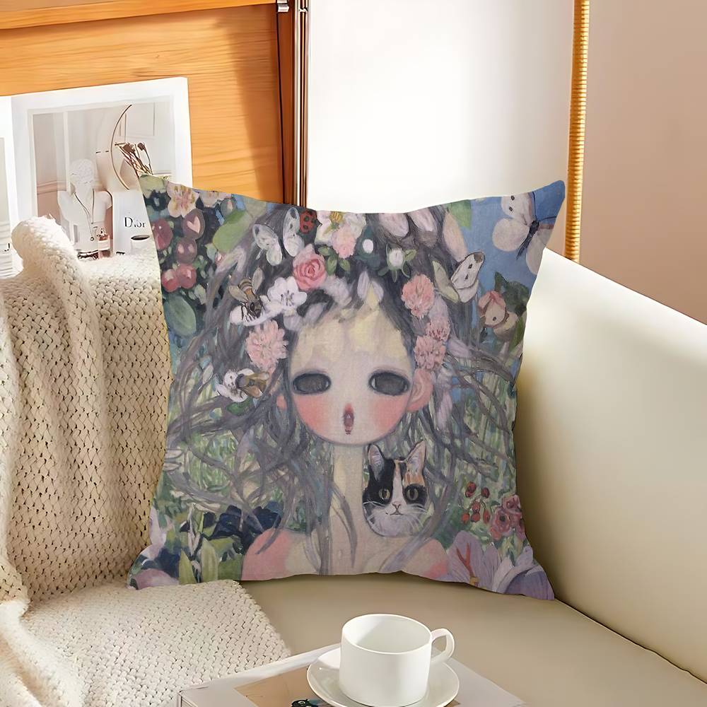 A-Aya T-Takano Art Cushion Cover Inches Farmhouse Decor Home Throw Pillow Covers for Couch Decorations