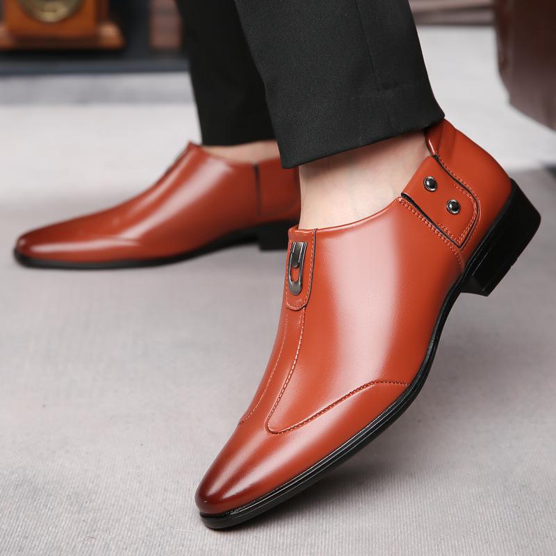 Men's shoes summer new business dress pointed leather shoes men's British style versatile white wedding groom shoes