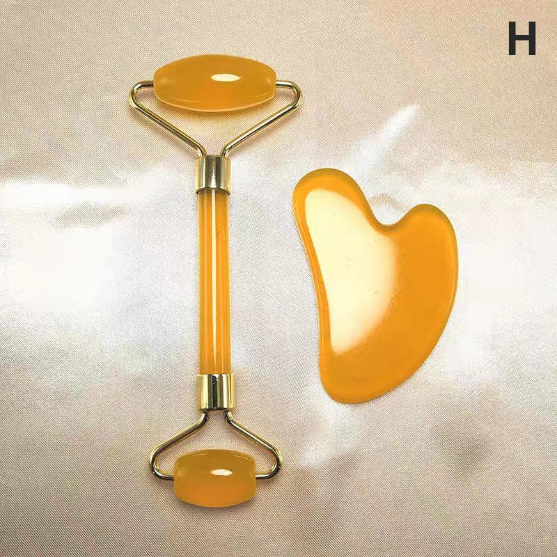 Массаж лица Нефритовый ролик Розовый кварц Натуральная смола Кристалл Slimmer Lift Устранение морщин Двойной подбородок Косметический уход Инструменты для похудения