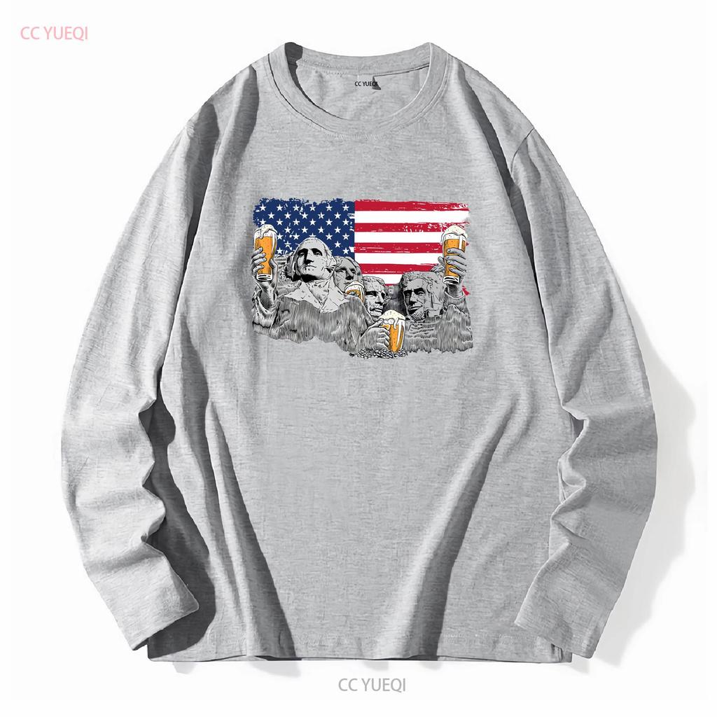 Mount Rushmore Presidents Drinking Beer T Shirt America USA Flag South Dakota Monument Patriotic Drinker s 4th July vintage