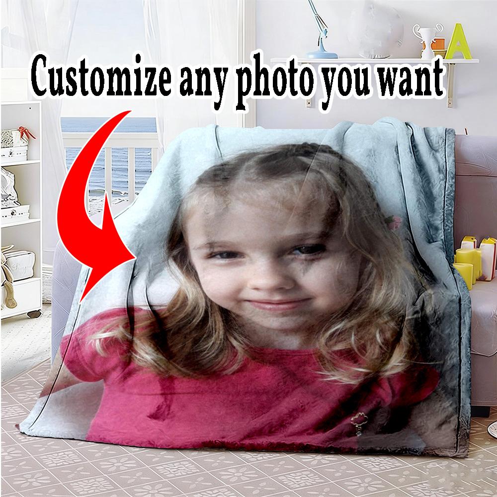 Customize Image Personalized picture Blanket Gift Customizable Blanket Comfortable Perfect for Bed Seaside Couch Picnics All-Season Use