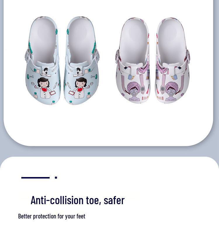 Men's & Women's Cartoon EVA Closed-Toe Soft Sole Protective Slippers for Operating Room & Laboratory