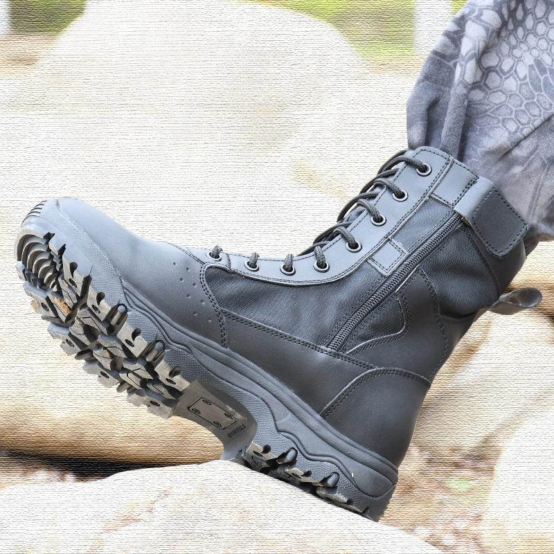 Outdoor High Top Desert Boots Soft Soled Combat Training Boots Men's Breathable Hiking Shoes Spring and Autumn Tactical Shoes Anti Slip Hiking Shoes