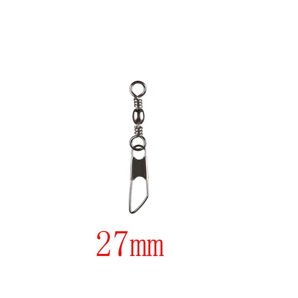 50pcs Lot High Quality Durable Barrel Swivel Fishing Connector Hanging Snap Stainless Steel