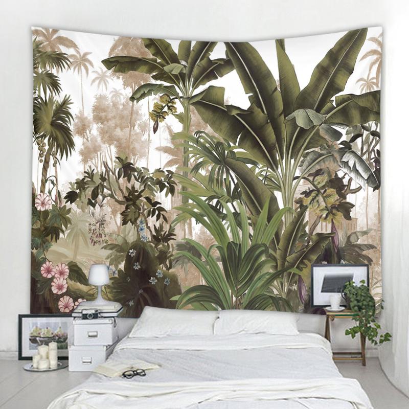 Бохо Настенный Декор Спальня Гостиная Декор Тропический Лес Пейзаж Фон Декор Гобелен Стены Ткани Шторы