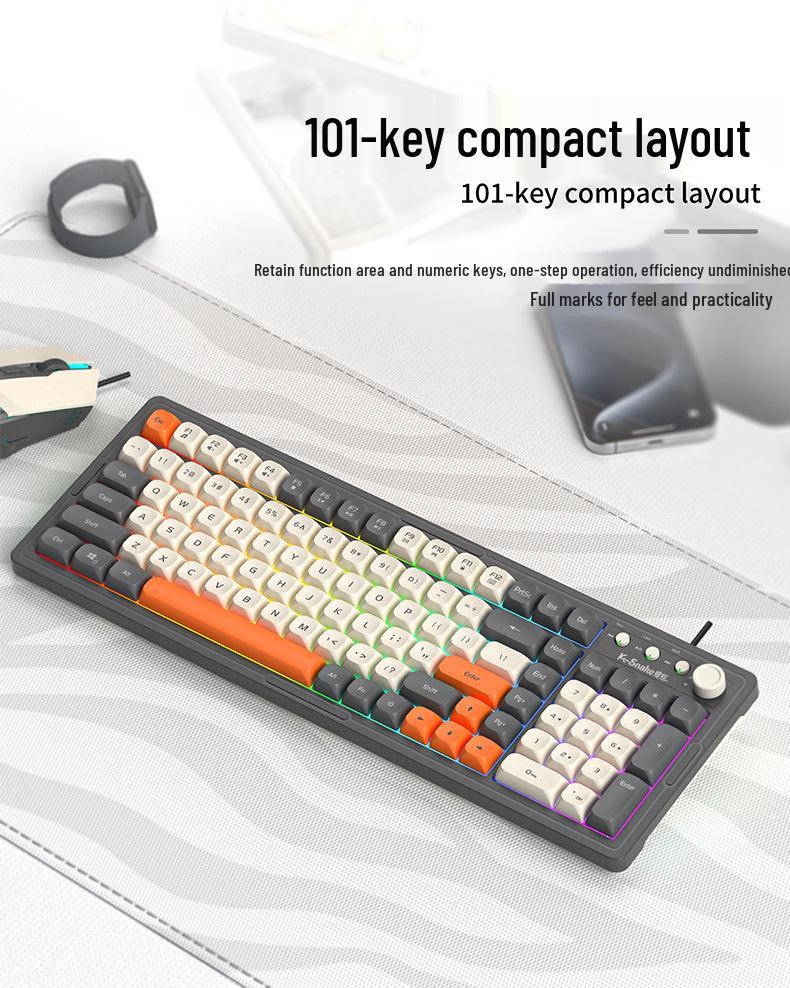 Игровой комплект Viper KM700: проводная клавиатура с механическим ощущением и мышь с двухцветной подсветкой