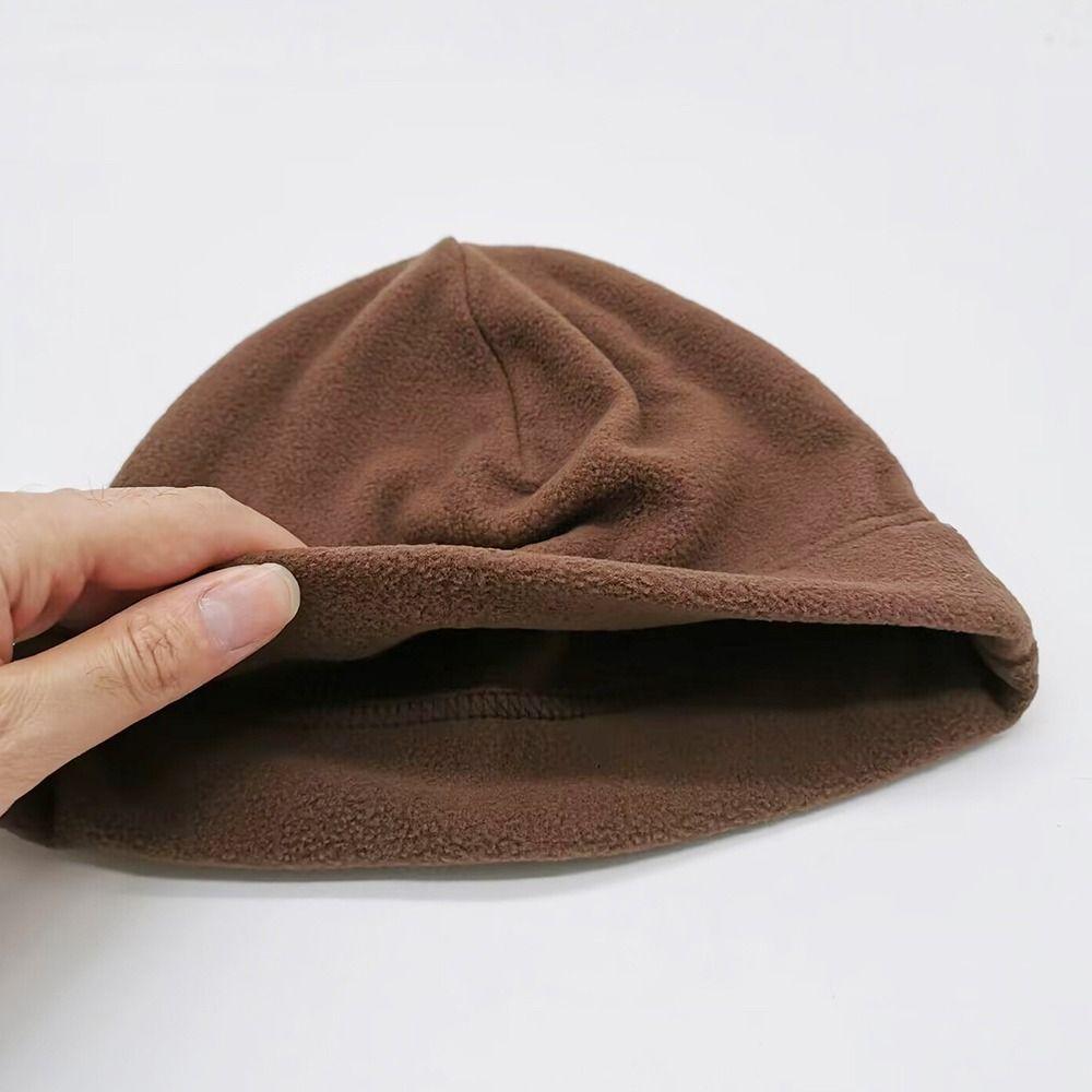 Slouchy Beanie Hat Polar Fleece Fleece Sports Hat Winter Running Cycling Cap  for Men Women