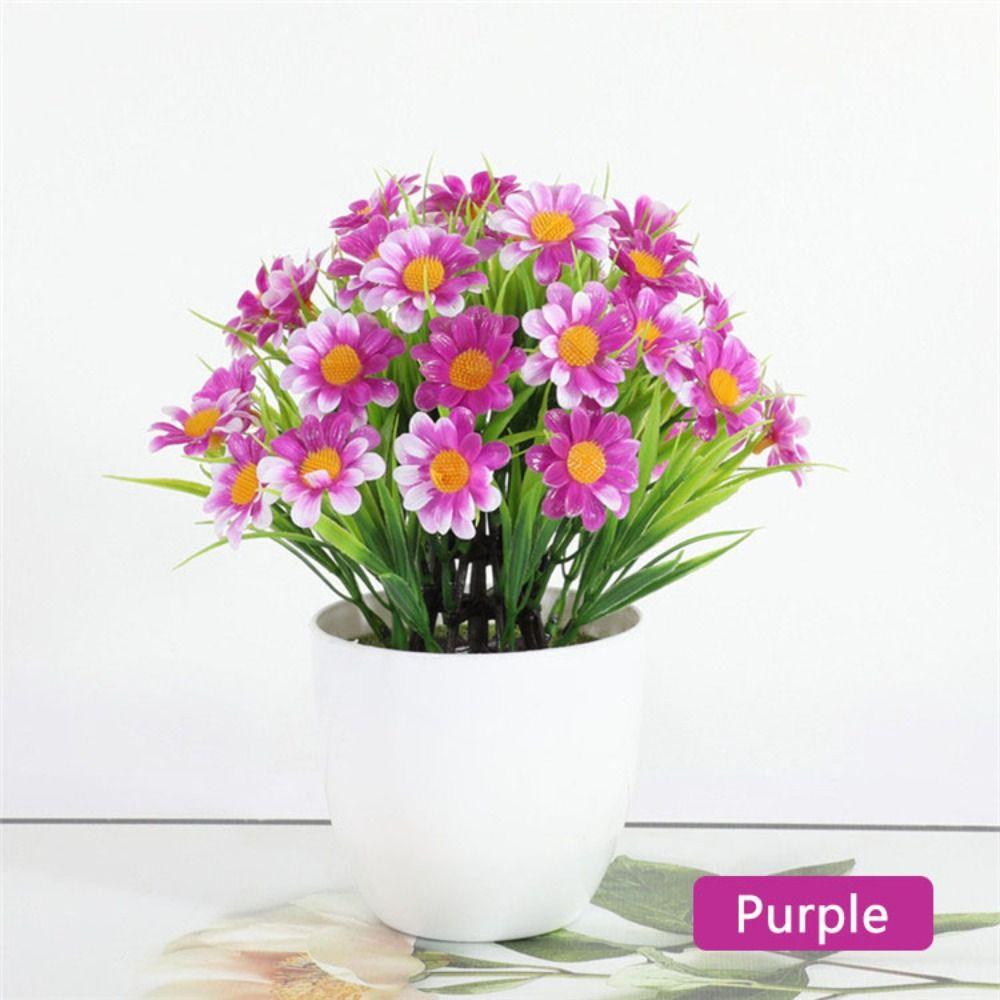 Chrysanthemum Tree In Pot Artificial Faux Plants Plastic Fake Plants Artificial Flowers Bonsai