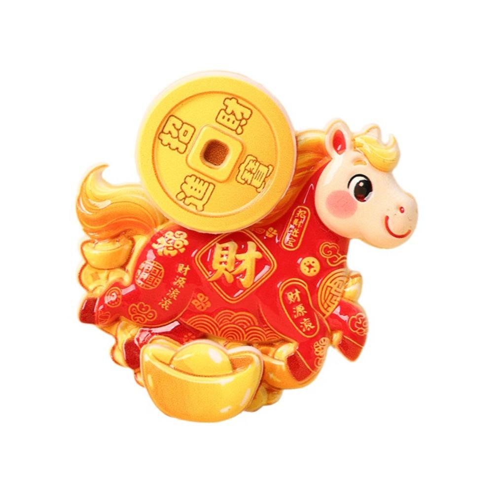 3D Вращающиеся Магниты на Холодильник Мультяшные Традиционный Новый Год Магнитная Наклейка Ручной Работы Бог Богатства Счастливая Магнитная Наклейка