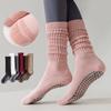 Solid Color Pilates Socks Cotton Dot Non-slip Socks Breathable Ankle Socks  Women