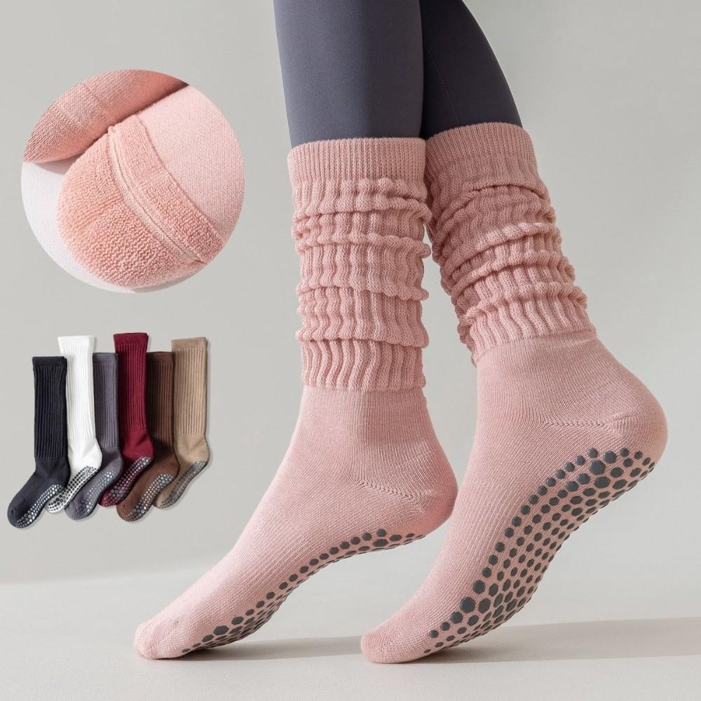Solid Color Pilates Socks Cotton Dot Non-slip Socks Breathable Ankle Socks Women