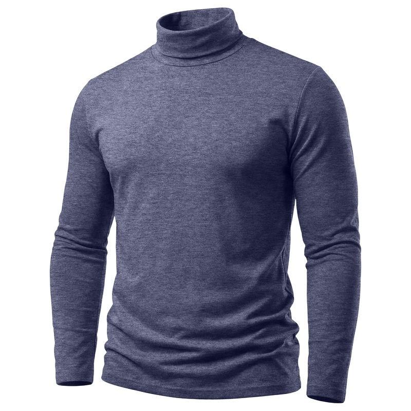 Men Turtleneck Solid Heather Slim Fit Long Sleeve Basic Thermal Shirt
