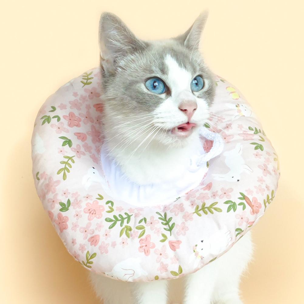 Электронный ошейник для кошек, защита от перегрева, ошейник Elizabeth, регулируемый ошейник из хлопковых смесей с принтом, круг Elizabeth для кошек