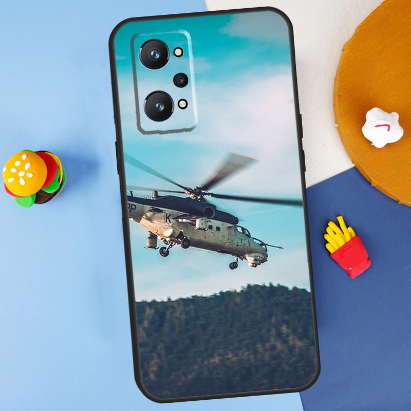 Чехол для Realme GT 6 6T 5 GT7 Pro C61 C75 C55 C51 C21Y C25S C67 C53 13 12 10 11 14 Pro Plus с изображением вертолета Ми-24 «Крокодил»