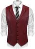 Classic Maroon Handmade Button Western Men's Vest Coat Lambskin Leather Formal Office Wear