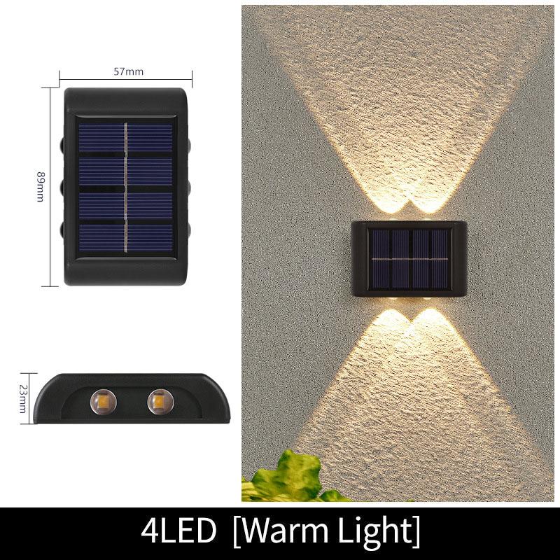 Solar LED Wall Lamp Outdoor Waterproof Up and Down Luminous Lighting Garden Decoration Solar Lights Stairs Fence Sunlight Lamp