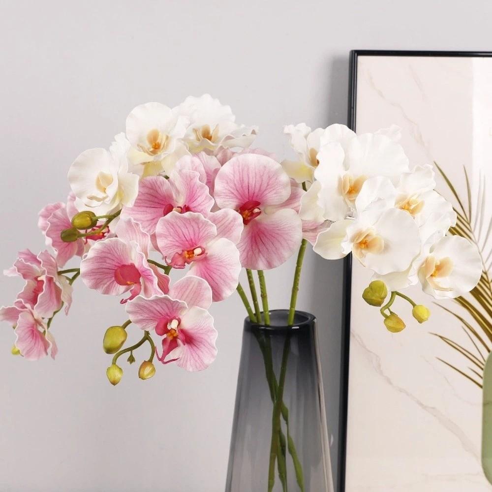 Butterfly Orchid Artificial Orchid Flower Real Touch Realistic Simulation Big Moth Orchid Luxury Handmade Fake Flower Branch