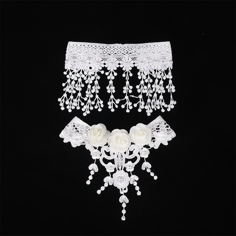 Винтажный классический готический тату-чокер с кружевом для женщин, черный кулон-шарм