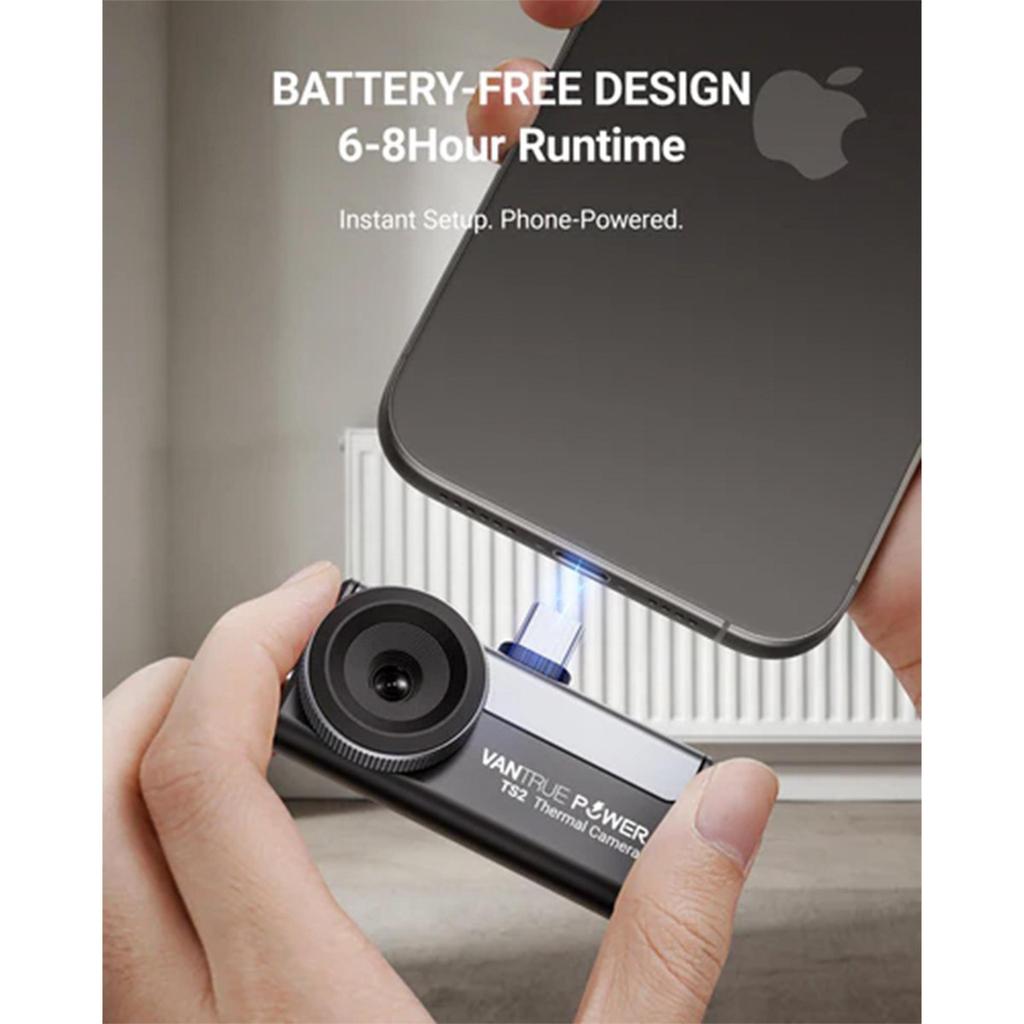 Тепловизионная камера Vantrue TS2 для Android iPhone iOS, 512×384 TISR Super Resolution Инфракрасная камера с USB-C, 25 Гц