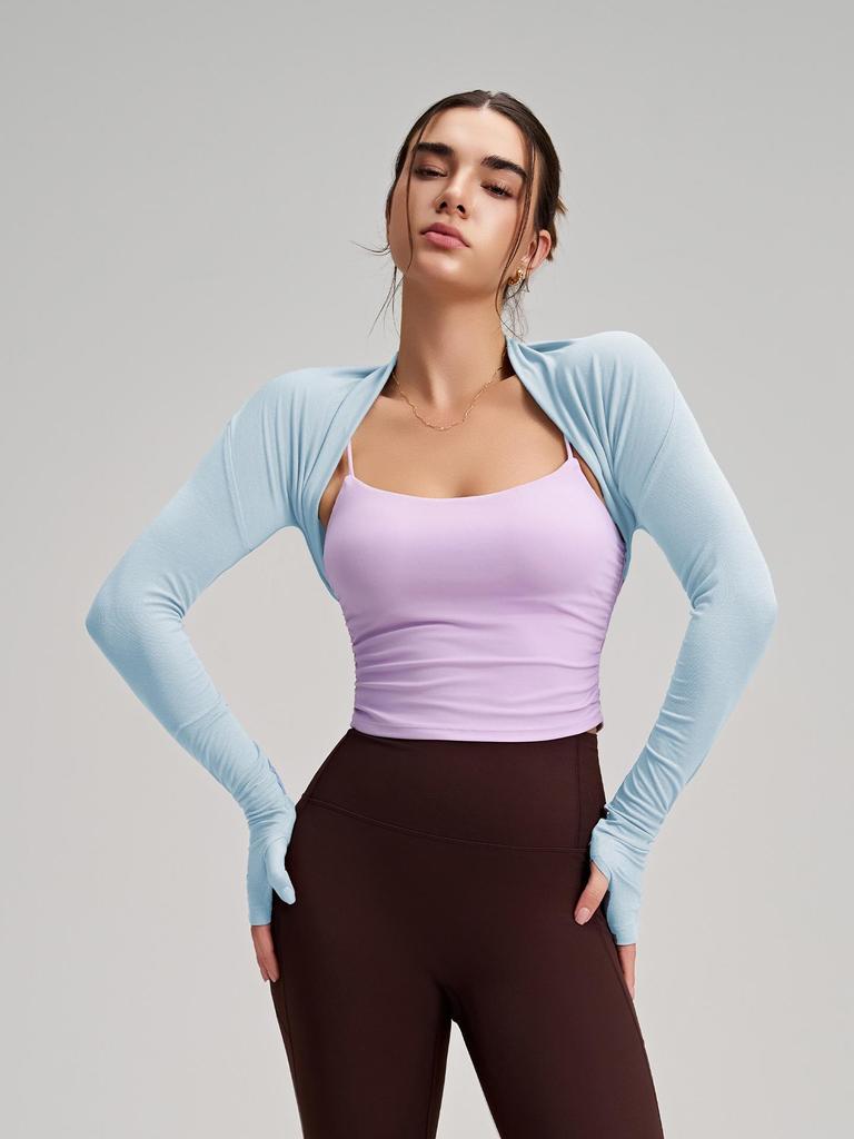 Спортивный кардиган с длинным рукавом - Однотонный шаль для защиты подмышек и тренировок