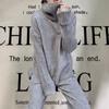 Sweater Set Women Tracksuit Spring Autumn Knitted Suits 2 Piece Set Warm Turtleneck Sweater Pullovers Wide Legs Pants