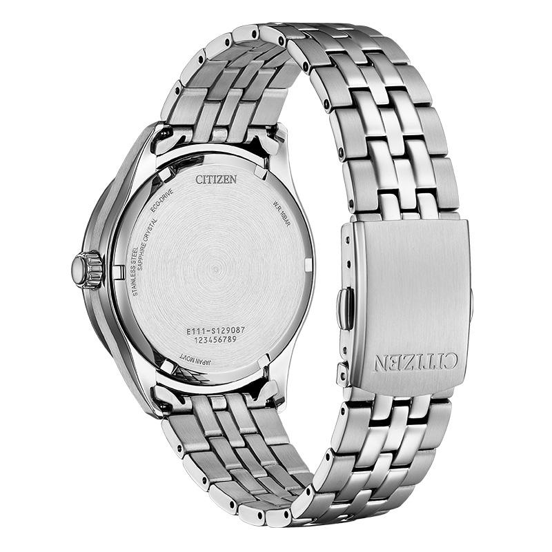 CITIZEN Light Powered Quartz Movement Stainless Steel Strap Watch Men's Watches Black Dial BM7560-59E