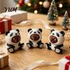 Collectible Panda Hood Figure 3D Printed Figurine, Cute Angry Bear Statue, Small Detailed Costume Ornament Animal Sculpture for Shelf, Car Dashboard,