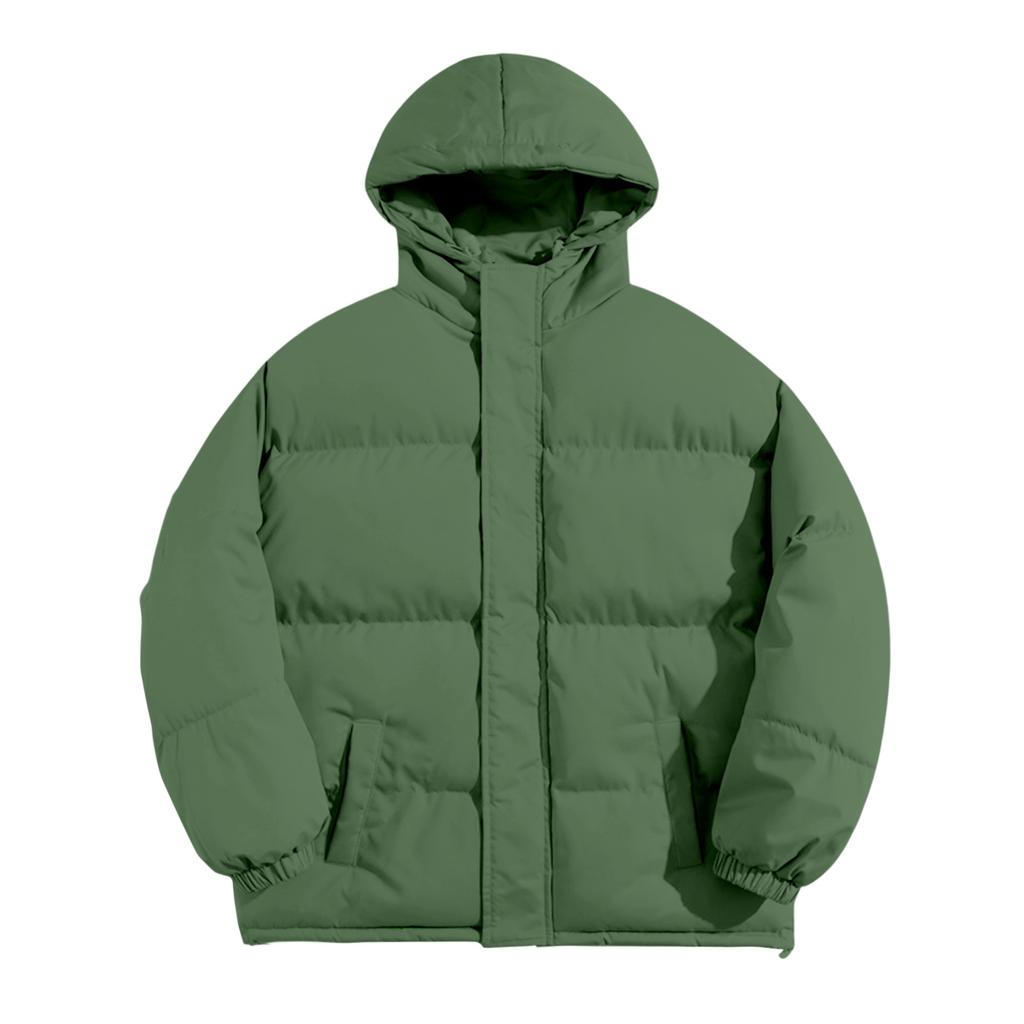 Men's Oversized Casual Down Jacket With Long Sleeves And Hood