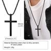Vnox Cross Necklace for Men Women, Silver Color Plain Alloy Metal Cross Pendant Collar with Stainless Steel Box Chain