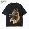 German Shepherd Sharp Dog Vintage Oversized T-Shirt ISWY