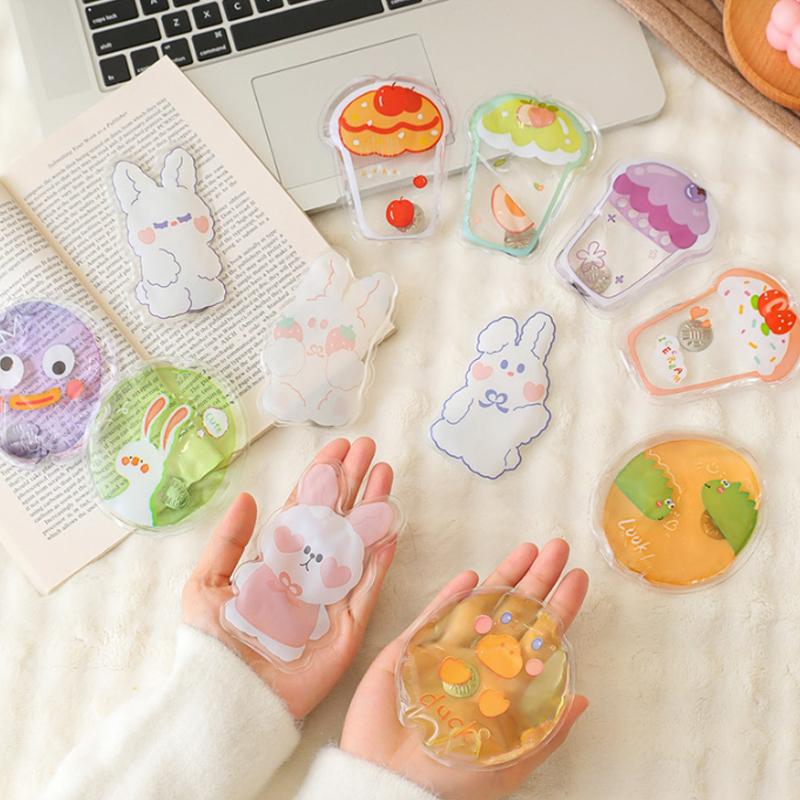 Мини Зимняя Грелка для Рук Моментальный Нагрев Милая Гелевая Грелка для Рук Портативная Защелкивающаяся Карманная Грелка Многоразовая для Дома Офиса Улицы