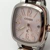 Б/у Рабочий элемент Рабочий элемент Citizen Watch Женские Кварцевые ES8014-54W Cross Sea xC Eco Drive Радиочасы Квадратные Розовый циферблат Дата Серебристый Розовое золото