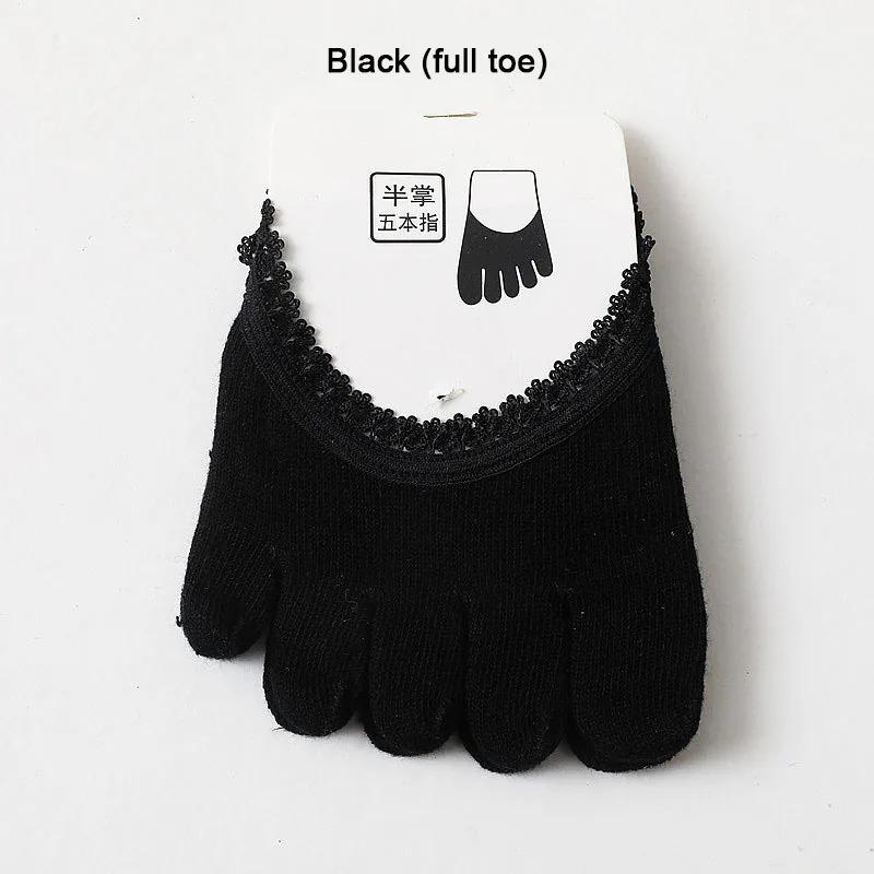 1 Pair Five Toes Forefoot Pads Women's High Heels Wear Half Socks Comfortable Lace Invisible Socks Foot Pain Care Products