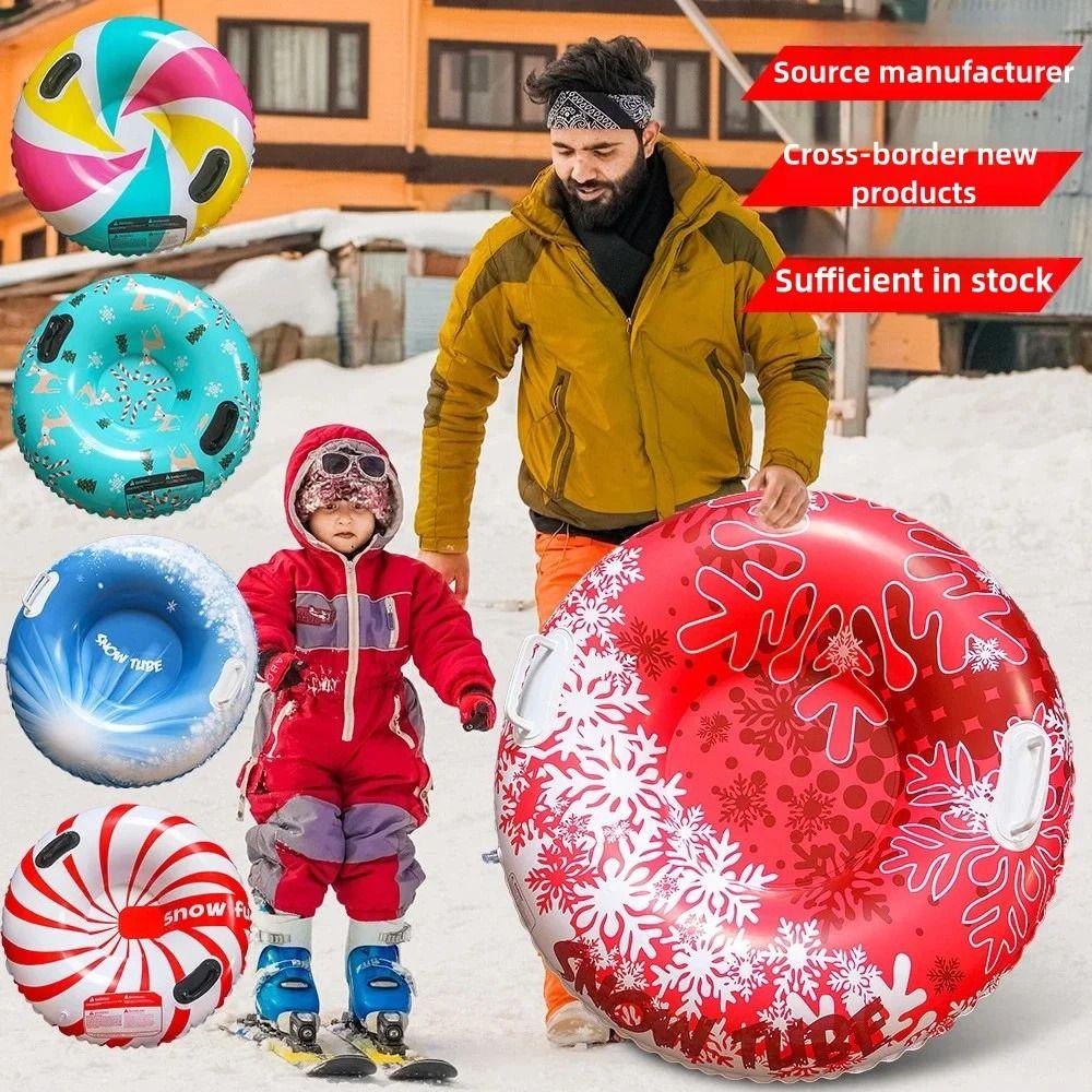 With Handle Snow Sledge Thicken Winter Snow Tube Practical Sledding Tube Ski Mat Toy