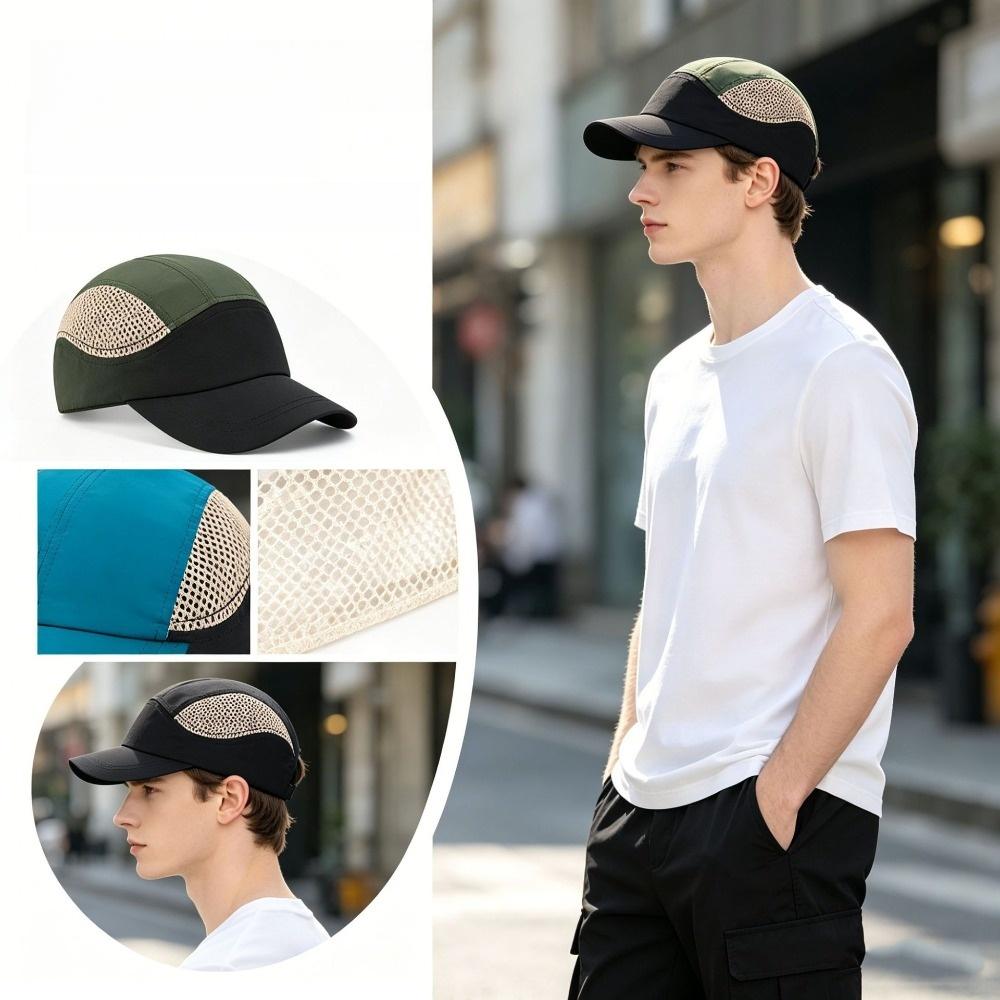 Quick-Dry Baseball Cap Breathable Mesh Short Brim Cap Retro Sun Visor Hat Outdoor Use