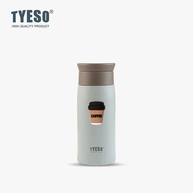 Tyeso 350 мл Дорожная кружка Матовое покрытие Термос из нержавеющей стали Изолированная бутылка для воды Портативный для мужчин Женщин Термосы С наклейкой 'Кофе'